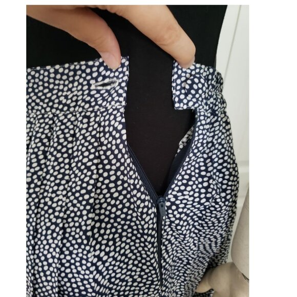 Vintage Stylist Pleated Navy and White Polka dot skirt with pockets - Picture 11 of 11
